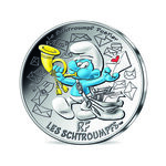 Monnaie de 10 Euro Argent colorisée Le Schtroumpf Postier