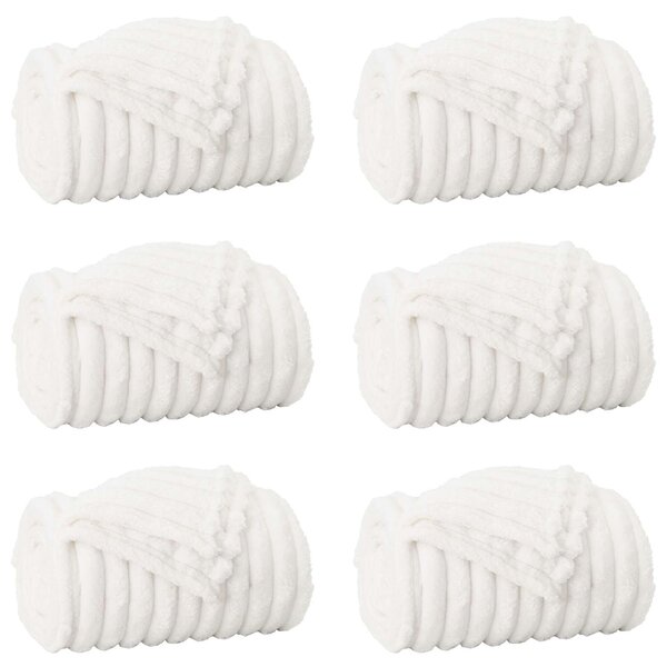 vidaXL Couvertures à jeter 6 pc Blanc 240 x 220 cm 8.76 kg Polaire