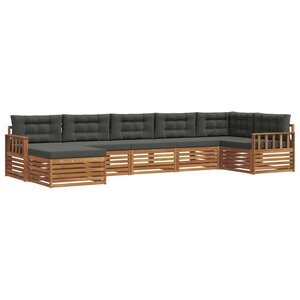 vidaXL Ensemble de canapés d'extérieur 7 Pièces Naturel et Anthracite