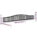 vidaXL Paniers à gabions arqués 8 Pièces 400x30x40/60 cm Fer galvanisé