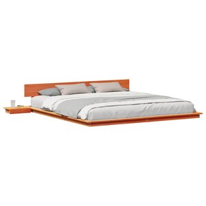vidaXL Cadre de lit Marron 200 x 200 cm bois