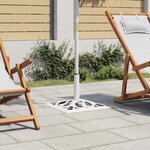 vidaXL Socle de parasol Blanc 12 kg 49 cm Fonte