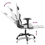 vidaXL Chaise de jeu de massage avec repose-pied Blanc&Noir Similicuir