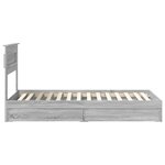 vidaXL Lit de Rangement Gris Sonoma 90 x 200 cm Bois d'ingénierie