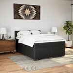 vidaXL Sommier à lattes de lit avec matelas Noir 160x200 cm