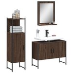 vidaXL Ensemble d'armoires de salle de bain 3 Pièces chêne marron