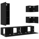 Ensemble de meuble TV vidaXL 6 pièces en chêne noir et bois d'ingénierie