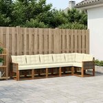 vidaXL Ensemble de canapés d'extérieur 6 Pièces Naturel et Crème