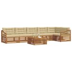 vidaXL Ensemble de canapés d'extérieur 7 Pièces Naturel et Beige
