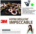 Numéro 4-Numéro adhésif pour boîtes aux lettres - Résine de 3 mm, hauteur environ 50 mm - Voyager (chêne moyen)