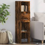 vidaXL Buffet haut chêne fumé 30x42 5x124 cm bois d'ingénierie