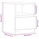 vidaXL Cabinet de chevet avec tiroir 2 Pièces Chêne noir 40 x 40 x 50 cm