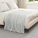 vidaXL Jeté Gris 150 x 130 cm Toison