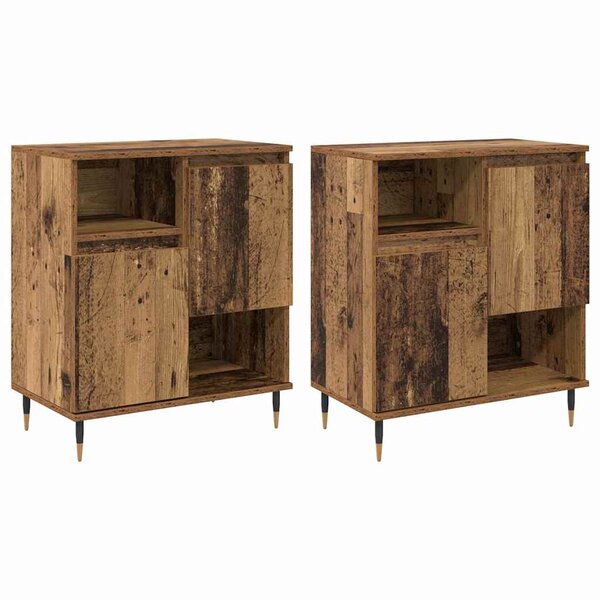 vidaXL Buffets 2 Pièces Bois ancien 120 x 35 x 70 cm Bois d'ingénierie