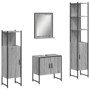 vidaXL Ensemble d'armoires de salle de bain 4 Pièces sonoma gris