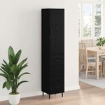 vidaXL Haut Armoire Chêne noir 34 5 x 34 x 180 cm Bois d'ingénierie