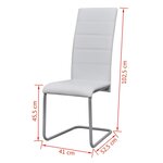 vidaXL Chaises à manger cantilever lot de 6 blanc similicuir