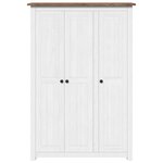 vidaXL Garde-robe 3 portes Blanc 118x50x171 5cm Pin Assortiment Panama