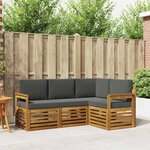 vidaXL Ensembles de canapés avec coussin 4 Pièces Naturel et Anthracite
