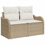 vidaXL Ensemble de canapé de jardin avec coussin 11 Pièces Beige  Crème