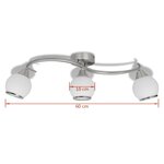 Vidaxl plafonnier avec abat-jour en verre sur rail pour 3 ampoules e14