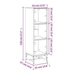 vidaXL Buffet avec portes en verre chêne fumé 35x37x120 cm