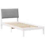 vidaXL Cadre de lit Blanc et gris clair 90 x 200 cm Bois massif en pin