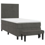 vidaXL Sommier à lattes de lit et matelas Gris foncé 90x200 cm Velours