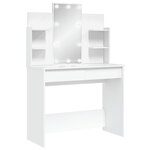 vidaXL Coiffeuse avec lumières LED blanc 96x40x142 cm