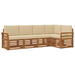 vidaXL Ensemble de canapé d'angle avec coussin 5 Pièces Naturel et Beige