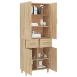 Vidaxl buffet haut chêne sonoma 69 5x34x179 cm bois d'ingénierie