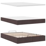 VidaXL Cadre de lit ottoman avec matelas marron foncé 140x190 cm tissu