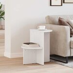 vidaXL Table d'appoint Blanc 50 x 40 x 50 cm Bois massif en pin