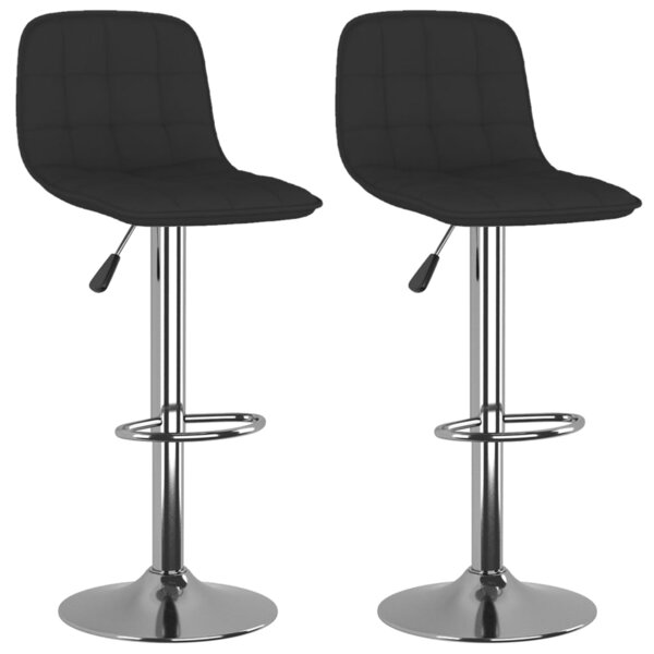 vidaXL Tabourets de bar lot de 2 noir tissu