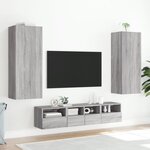 vidaXL Meuble TV mural sonoma gris 40 5x30x102 cm bois d'ingénierie