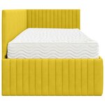 vidaXL Cadre de lit d'angle avec matelas 2 Pièces Jaune Velours