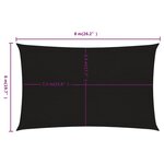 vidaXL Voile d'ombrage 160 g/m² rectangulaire noir 6x8 m PEHD