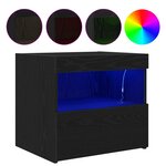 Meubles de chevet vidaXL avec lumières LED 2 Pièces Chêne noir 50x40x45 cm