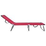 vidaXL Chaise longue pliante 1-personne Rouge 56 x 189 x 87 cm tissu