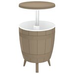 vidaXL Table à glacière 3 en 1 marron clair polypropylène