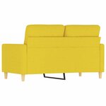 vidaXL Canapé à 2 places Jaune clair 120 cm Tissu