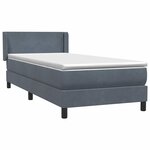 vidaXL Sommier à lattes de lit et matelas gris foncé 80x210 cm velours