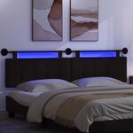 vidaXL Tête de lit suspendue Avec lumière LED Noir Tissu
