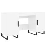 vidaXL Bureau Blanc brillant 140x50x75 cm Bois d'ingénierie