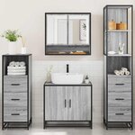 vidaXL Ensemble de meubles de salle de bain 4 Pièces sonoma gris