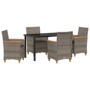 vidaXL Ensemble de salle à manger pour jardin 5 Pièces Gris polyrotin