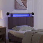 vidaXL Tête de lit suspendue Avec lumière LED Marron foncé Tissu