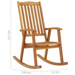 Vidaxl chaise à bascule avec coussins bois d'acacia massif