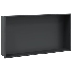 vidaXL Niche de douche noir mat 62x32x9 cm acier inoxydable
