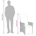 vidaXL Chaise inclinable de jardin avec coussins gris résine tressée